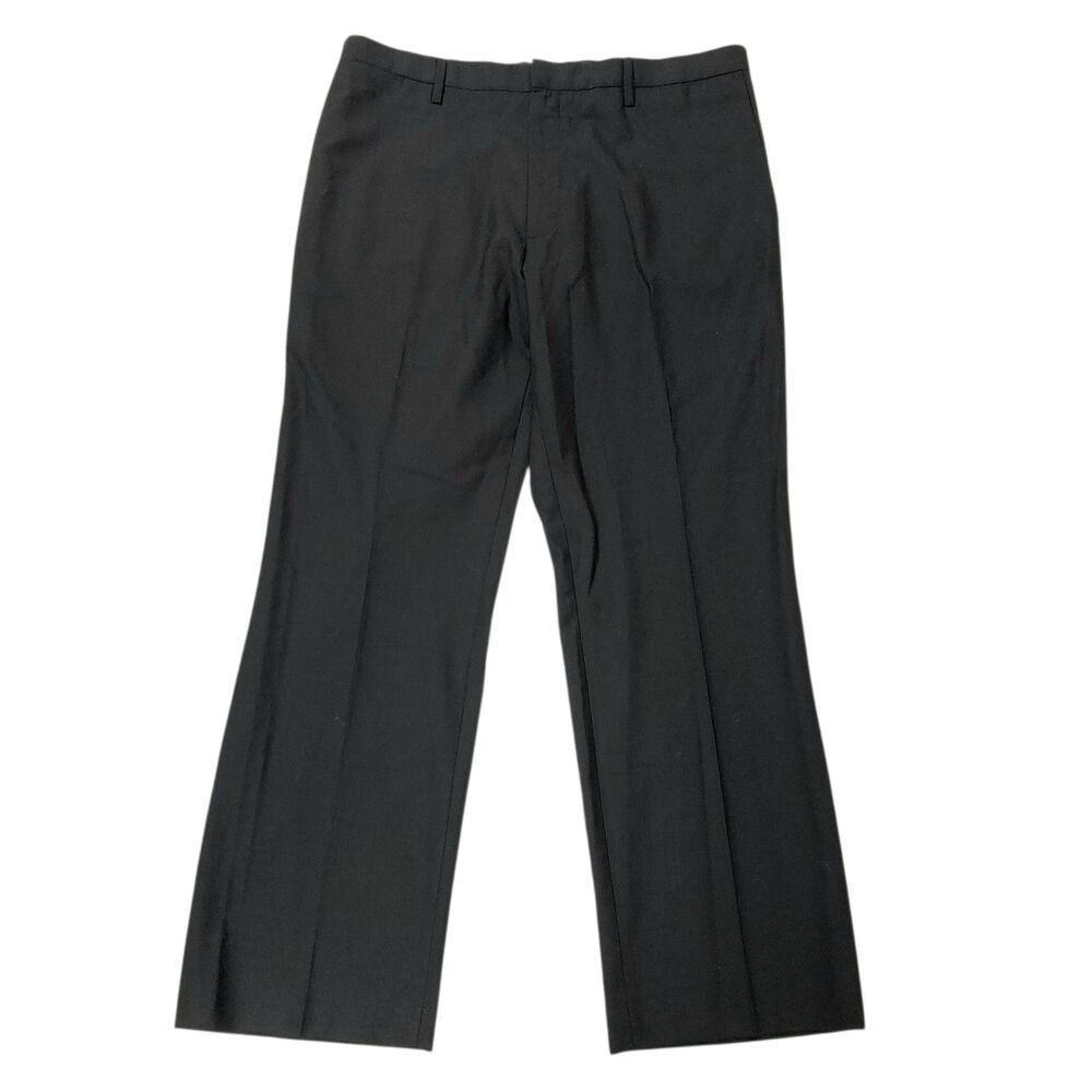 Banana Republic Pants Mens 35x30 Black Classic Fit Flat Front Wool Blend Office